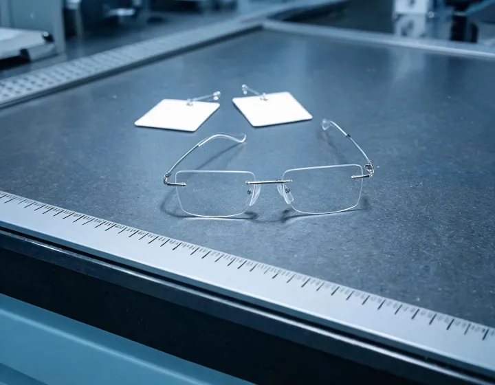 Fit range notes beside unlabeled mens rimless glasses