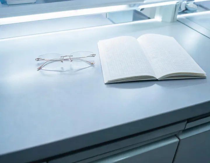 Unlabeled rimless glasses for women prepared for a supplier quote brief